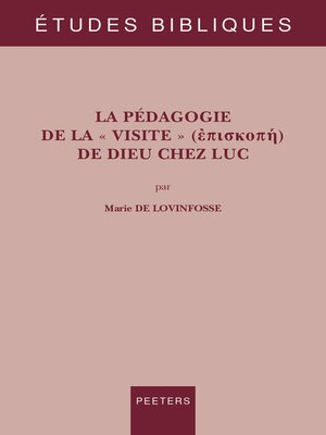 cover image of La pedagogie de la visite de Dieu chez Luc